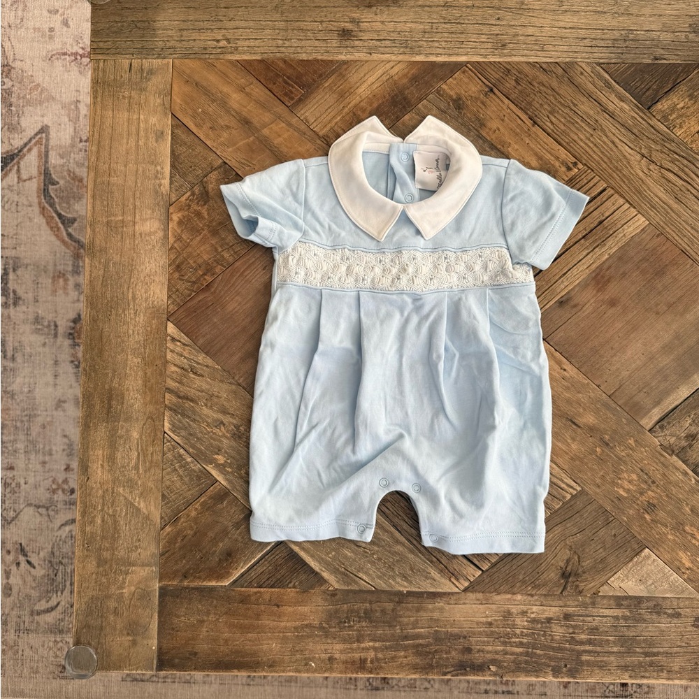 Maddie & Connor Smocked Baby Boy Romper (3-6mo)